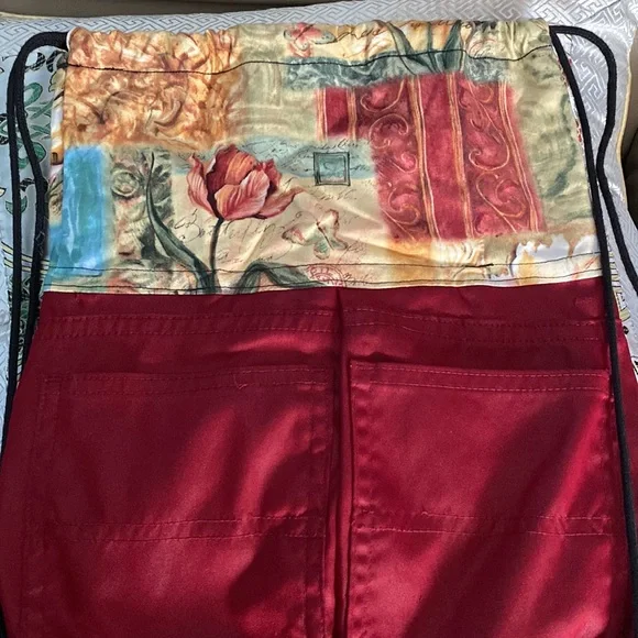 Recycled jeans drawstring backpack bag by helga kerbs - Picture 6 of 7